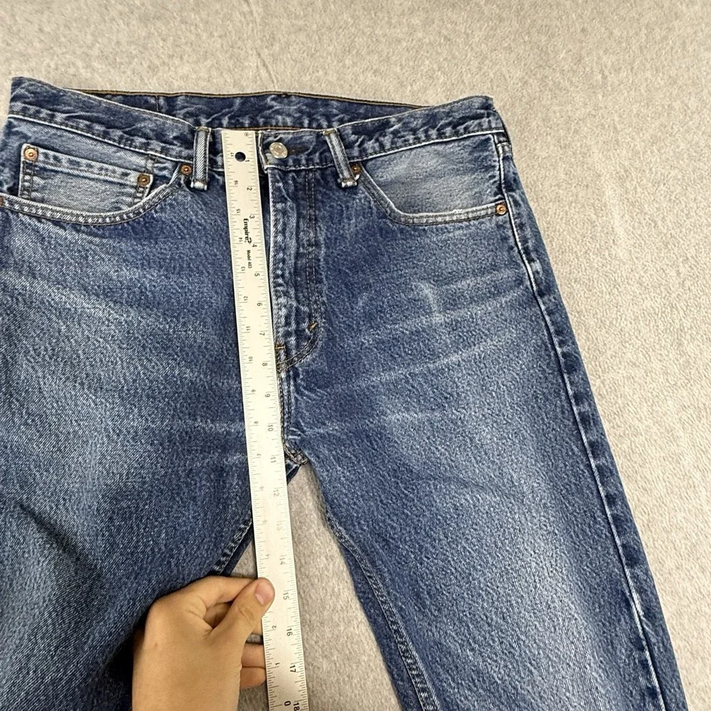 Levi's 505 Jeans Mens 34x34 Blue‎ Regular Straight Dark Wash Denim